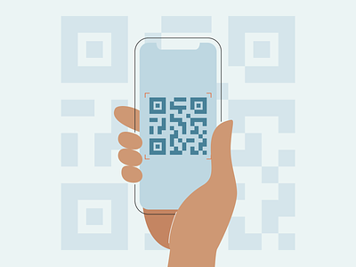 QR code scanning app device healthcare illustration medical onboarding phone qr code scanning