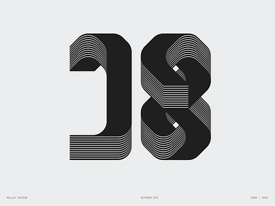 Malley Design Turns 18 graphic design lettering numbers numerals