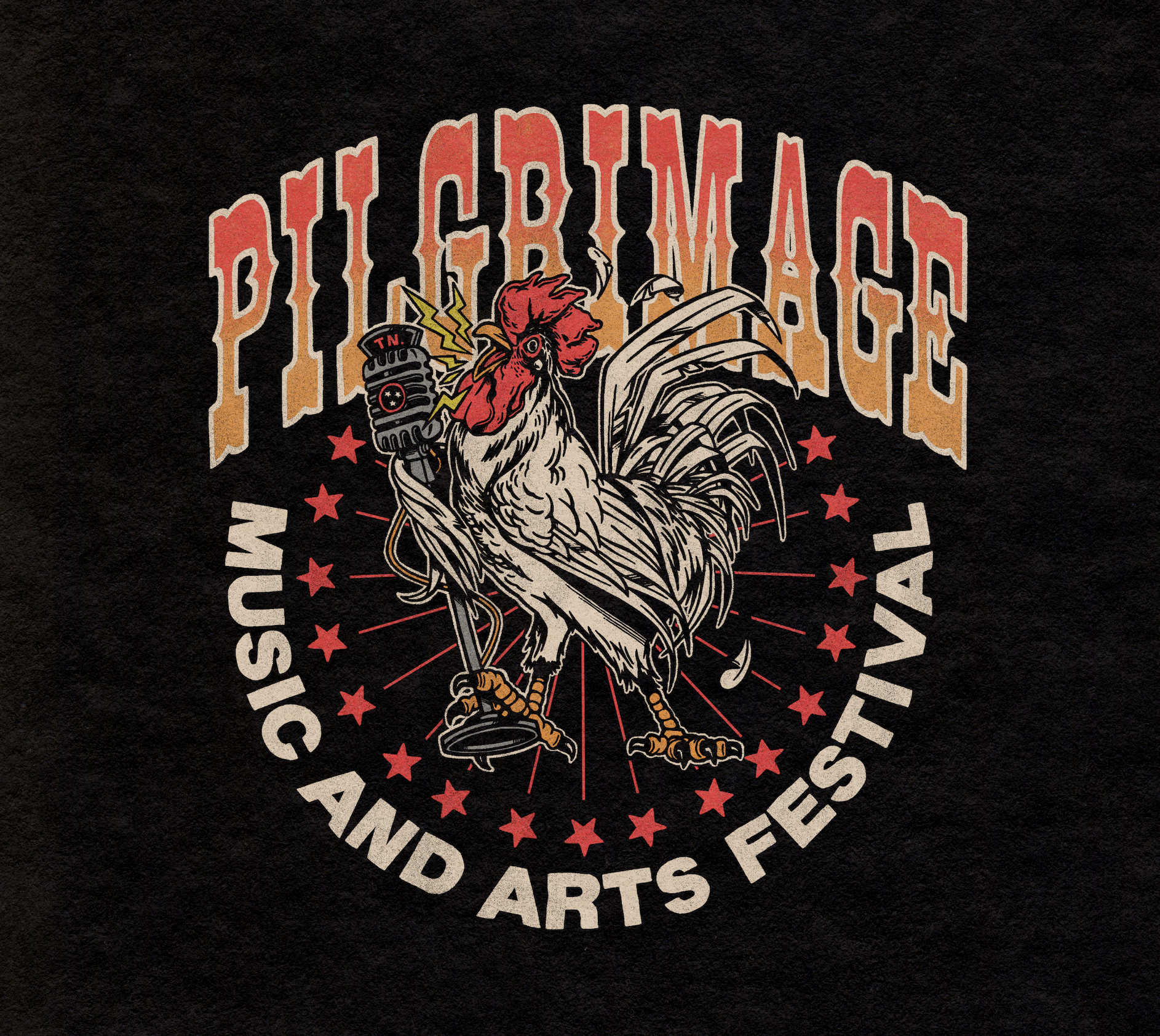 Pilgrimage Sing'n Chicken american band chicken country country music festival folk honky tonk illustration mascot music music festival nashville poster retro screen print tour tee usa vintage western