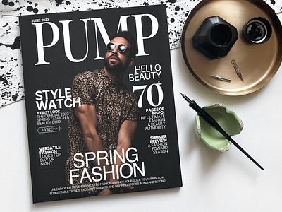 Concept PUMP Magazine Cover: Fueling Creativity & Style design fashion magazine illustration layout magazine magazine cover magazine design magazine layout