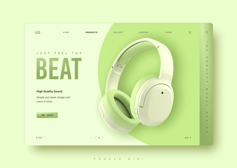 Headphones UI & Prototype design 3d animation branding graphic design logo motion graphics ui