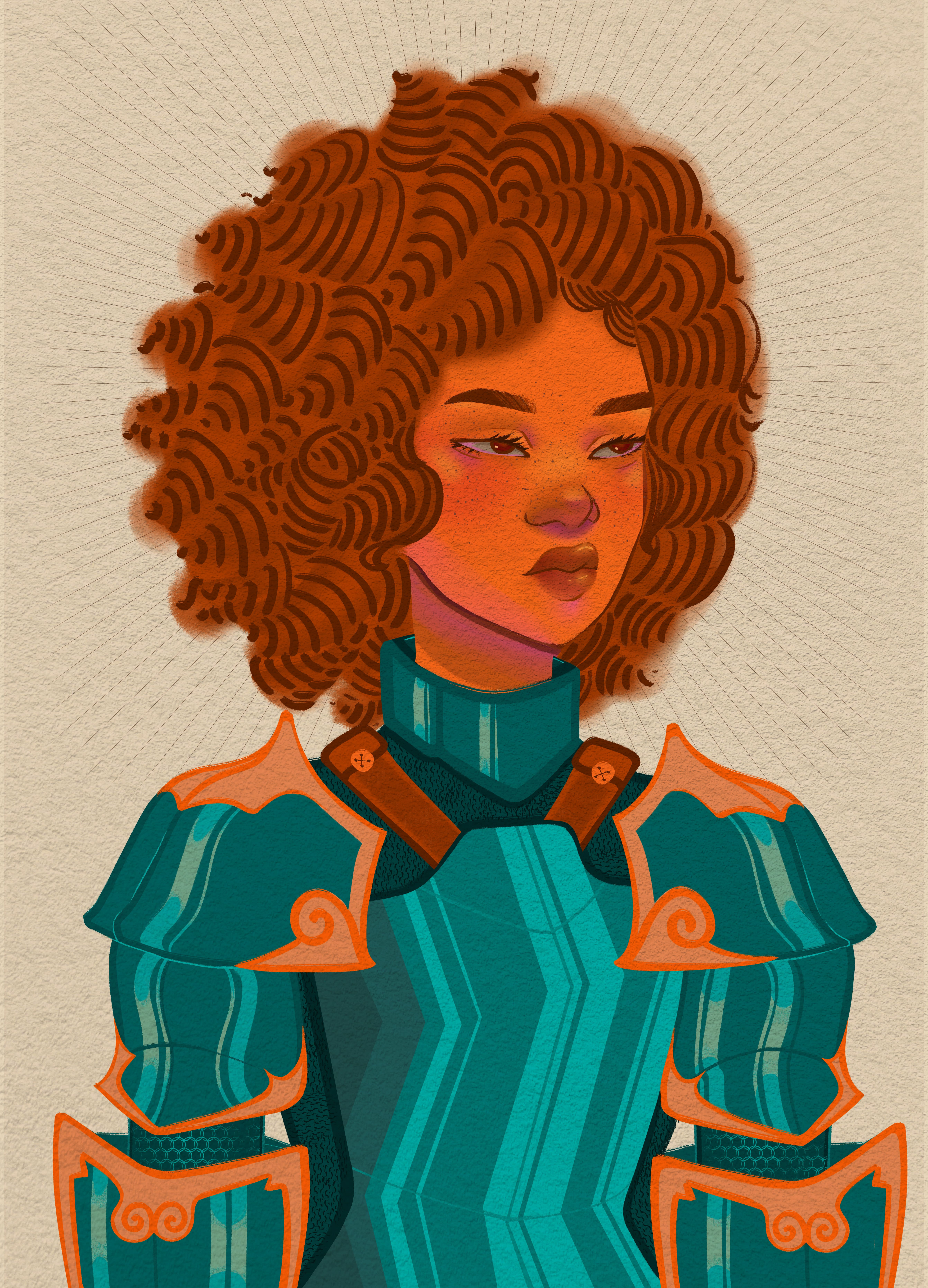 Warrior - Amabille Freitas, 2023 armor concept art digital art illustration warrior