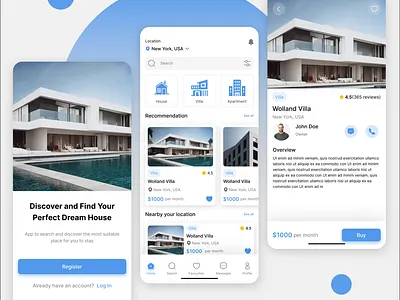 Housing app - 30 days - UI challenge - app clean housing modern ui