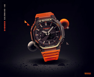 G shock GA 2100 HG brand branding city design illustration japan light neon product style watch
