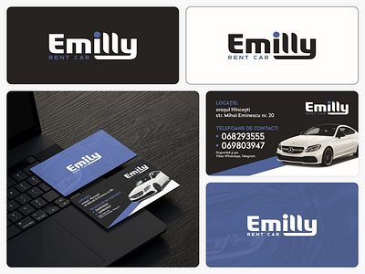 Emilly Rent Car Logo & Business Cards ad ads banner branding business card design business cards design illustration logo vector