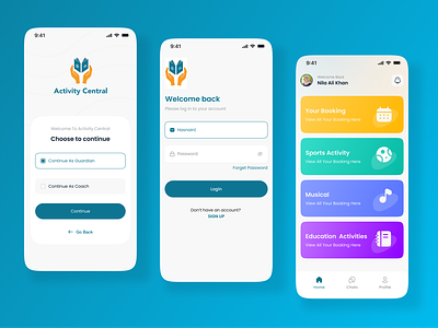 Activity Central (mobile App) activity app app design app home page app project app ui app ui design creative design creative ui app home page home page design home page ui log in page ui modern app ui