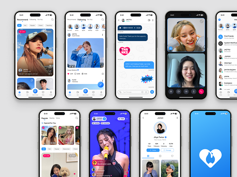 LoveTalk - LIVE Streaming Platform Mobile App clean clean design clean ui design gift instagram live live app live streaming minimalist mobile app mobile design mobile ui social media social media app streaming app tiktok ui ux vibrant