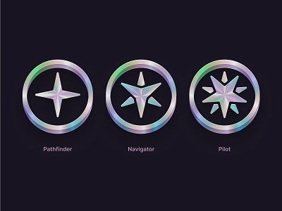 Stellar Badges badge design figma gradient holographic icon icons illustration star vector