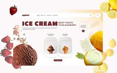 Web design | Ice Cream design desktop figma illustrator landing page logo ui user interface uxui web website