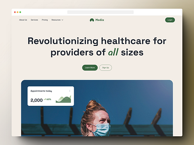 Medix - SaaS solution designed to simplify healthcare healthcare hero landing page saas web design website design