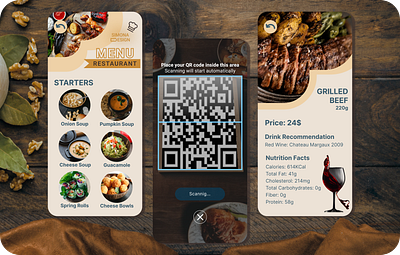 QR-code Menu design menu mobiledesign qrcode restaurant ui ux website