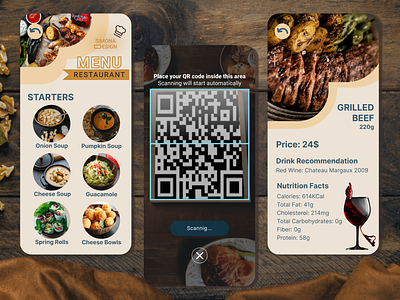 QR-code Menu design menu mobiledesign qrcode restaurant ui ux website