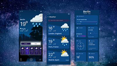 Weather App Design app appdesign rainy ui ux uxdesign weather weather app forecast wweather app forecast