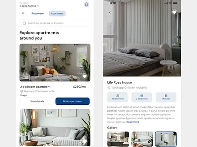 Real estate mobile app real estate room ui