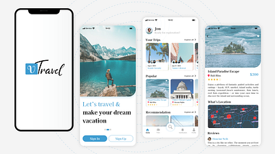 vTravel_app app figma logo mobileapp travelingapp ui