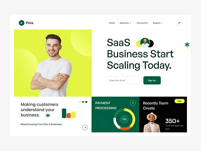 SaaS Header Website Design - Finix business design finix fintech fintech header fintechui fintechwebsitedesign headerpage headerui saas saas ui saaselement saasheaderpage saaslandingpage saasproduct ui uidesign uiux design webdesign webpage