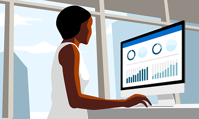 Finance black calculate computer data finance illustration inclusive mac mobile office tax woman work