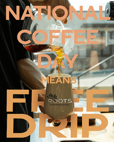 National Coffee Day coffee design poster