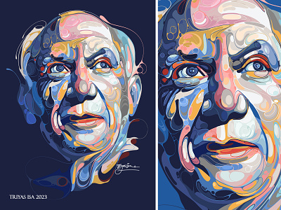 Pablo Picasso art styyle biormophic biormophic art colorful design illustration pablo picasso portrait portrait illustration portraiture unique unique design