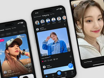 LoveTalk - LIVE Streaming Platform Dark Mode clean clean design clean ui design gift instagram live live app live streaming minimalist mobile app mobile design mobile ui social media social media app streaming app tiktok ui ux vibrant