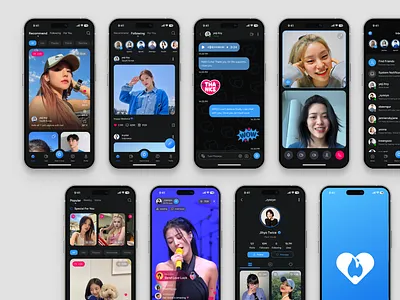 LoveTalk - LIVE Streaming Platform Dark Mode clean clean design clean ui design gift instagram live live app live streaming minimalist mobile app mobile design mobile ui social media social media app streaming app tiktok ui ux vibrant