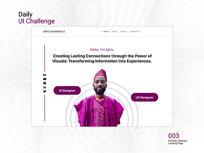 Daily UI challenge #006 - Landing Page Design day 004 daily ui challenge landin page portfolio ui uiux user interface design ux