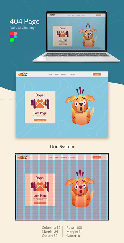 Daily UI Challenge_404 Page animal branding color theory design graphic design illustration logo pet typography ui ui design web design