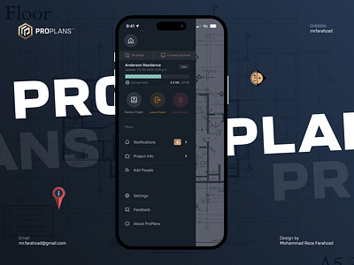 PROPLANS-Menu App 🏡 app building design drawing floor map menu plan proplans trend ui uidesign uiux