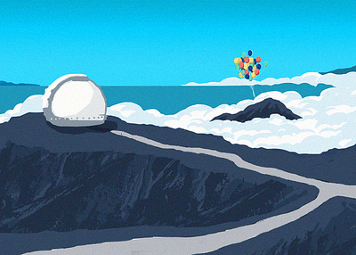 Balloon hawaii illustration landscape 風景画