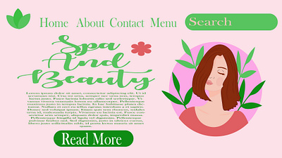 Spa And Beauty Web page. art art web artoftheday branding cool web design graphic design illustration logo spa typography ui ux vector web page website website design