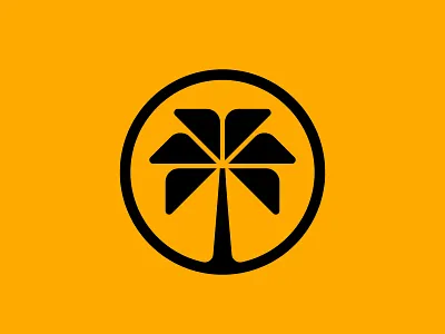 Bold Palm Tree Logo abstract black black logo bold branding design flat graphic design icon logo logodesign outline palm tree simple tree tree logo yellow