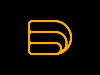 Monogram D Outline Logo black branding d design flat graphicdesign icon letter d logo logodesign modern monogram outline outline logo simple yellow yellow logo