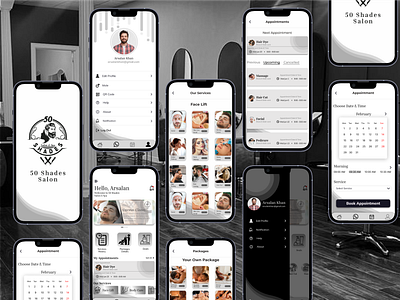 50 Shades Salon & Spa App UI/UX 3d android android app app design application branding creative design graphic design idea ios mobile app mobile ui salon app salon app ui ui ui design ui ux ui ux design