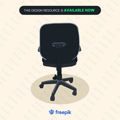 Back side office chair isolated on white background animation branding graphic design isometric chair logo motion graphics