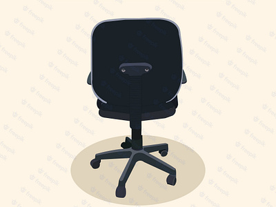 Back side office chair isolated on white background animation branding graphic design isometric chair logo motion graphics