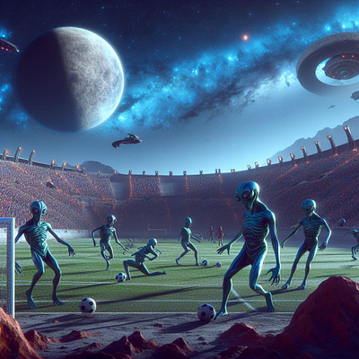 Playing soccer in a distant world 3d art design designart draw drawing graphic design illustration illustration art illustrations illustrator