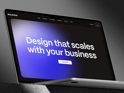 Landing page for Equinox Design agency app design branding clean design agency design agency site design studio design subscription design system landing page mobile app modern product design studio subscribe subscription ui ux web design website design