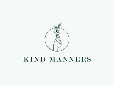 Logo Botanical (Kind Manners) boho botanical botanical logo elegant floral floral logo line logo logo logo design logo line minimal minimalist modern