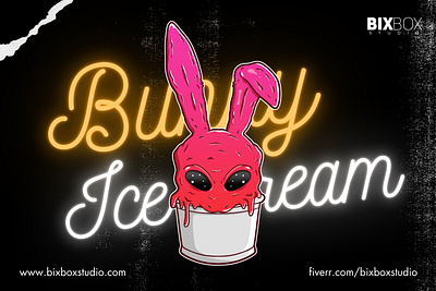 Melting Cartoon Character Design - Bunny Ice Cream cartoon character graphic design illustration melting streetwear design