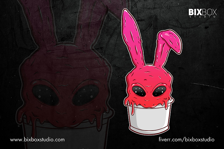 Melting Cartoon Character Design - Bunny Ice Cream by BixBox Studio on ...