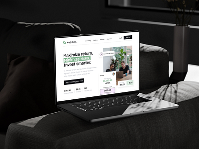 Landing page for an investment company (UI UX Design) app branding company home page design illustration investment company landing page landing page design landing page ui logo ui ui ux ui ux design user interface website home page website ui