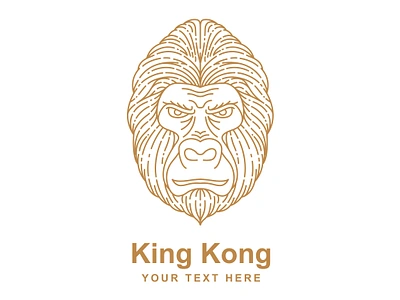 Kingkong head line art logo animal ape branding design face gorilla graphic design head icon illustration king kingkong kong line line art logo monkey monoline outline