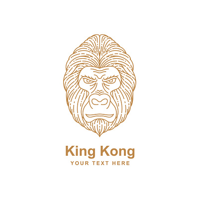 Kingkong head line art logo animal ape branding design face gorilla graphic design head icon illustration king kingkong kong line line art logo monkey monoline outline