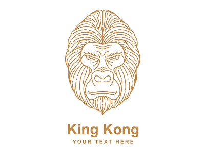 Kingkong head line art logo animal ape branding design face gorilla graphic design head icon illustration king kingkong kong line line art logo monkey monoline outline