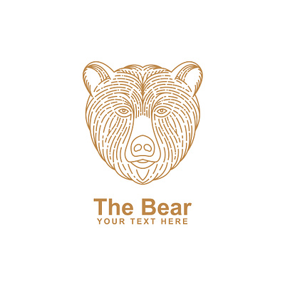 Bear head line art logo animal bear branding design graphic design icon illustration line line art logo monoline outline