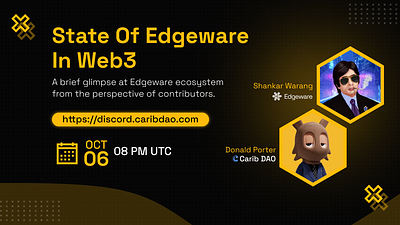 Edgeware x CaribDAO on Binance Live branding design graphic design social media banner social media graphics typography ui vector