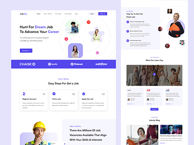 Jobnity - Job Finder Landing Page animation app branding design graphic design job finder landing page ui user ux