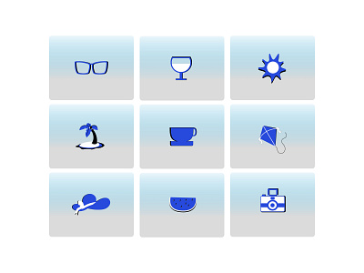 Summer and vacations icons set design graphic design icon illustration logo zart