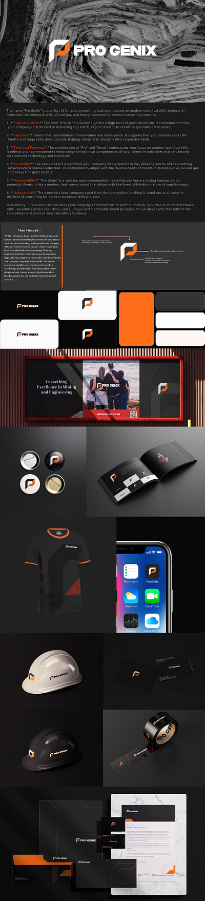 Brand Identity for ''Pro Genix'' brand design brand identity branding design graphic design logo logo design visual