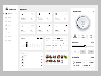 Smart Home Dashboard apartment app design dashboard design designer guard home automation iot real estate remote control saas security smart home smart home dashboard smart house startup ux ui web webapp webdesign